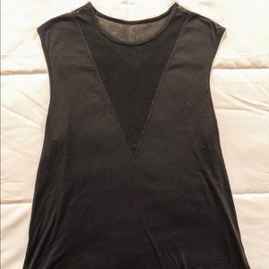 lululemon casual tank. mesh neckline. reversible.